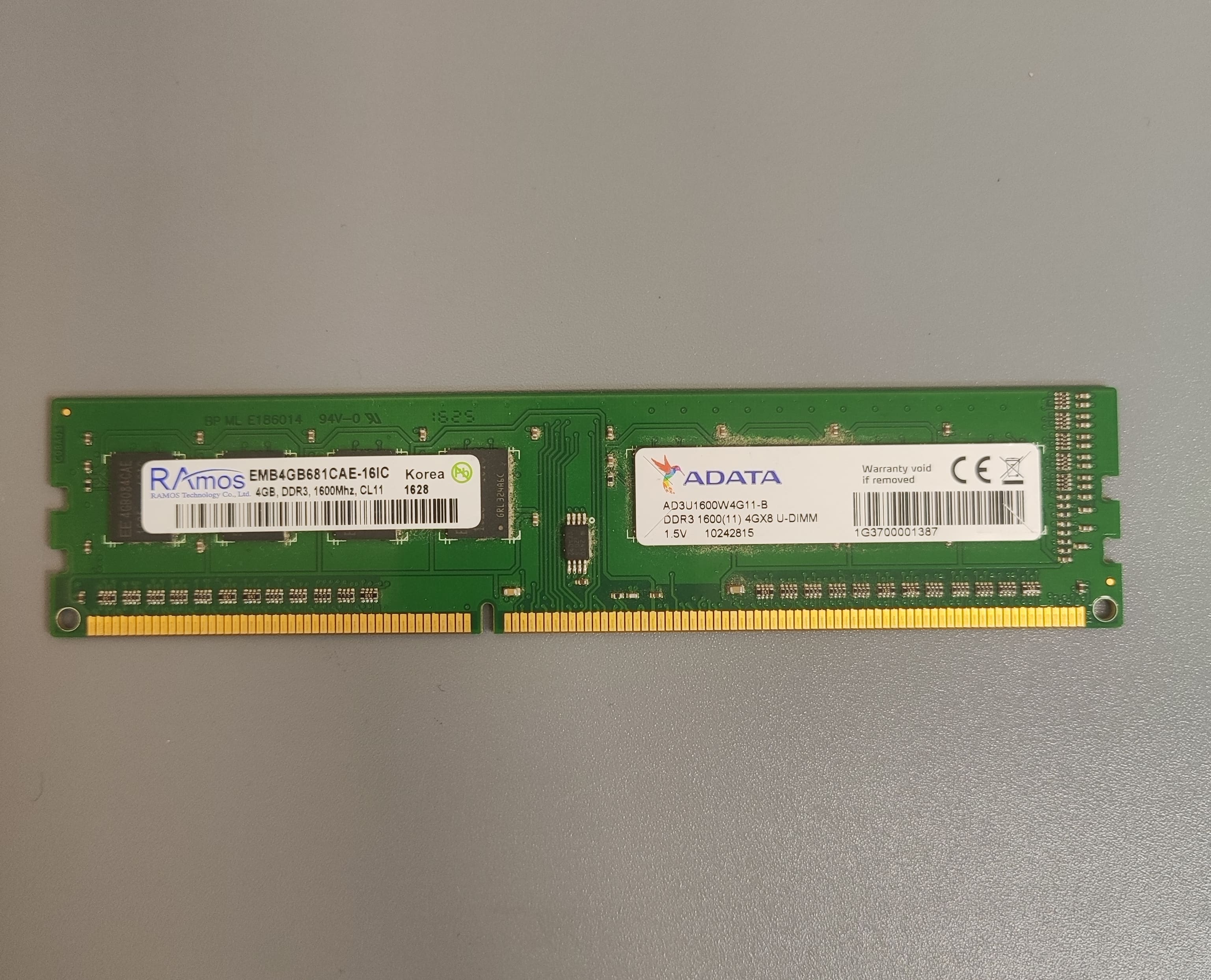 Оперативная память DDR3 ADATA 4GB 1600 Mhz