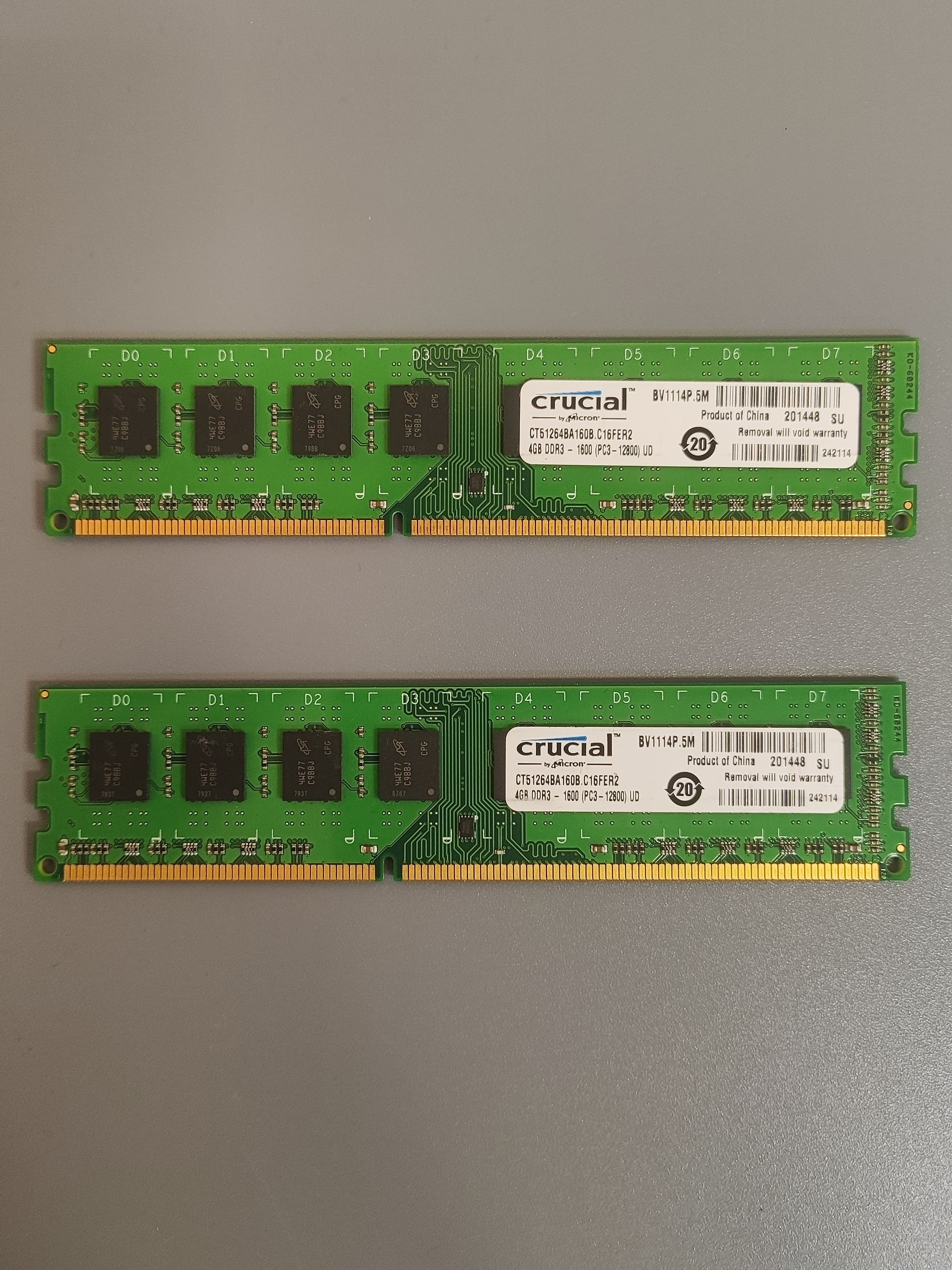 Комплект оперативной памяти Crucial DDR3 8GB 1600Mhz (4x2)