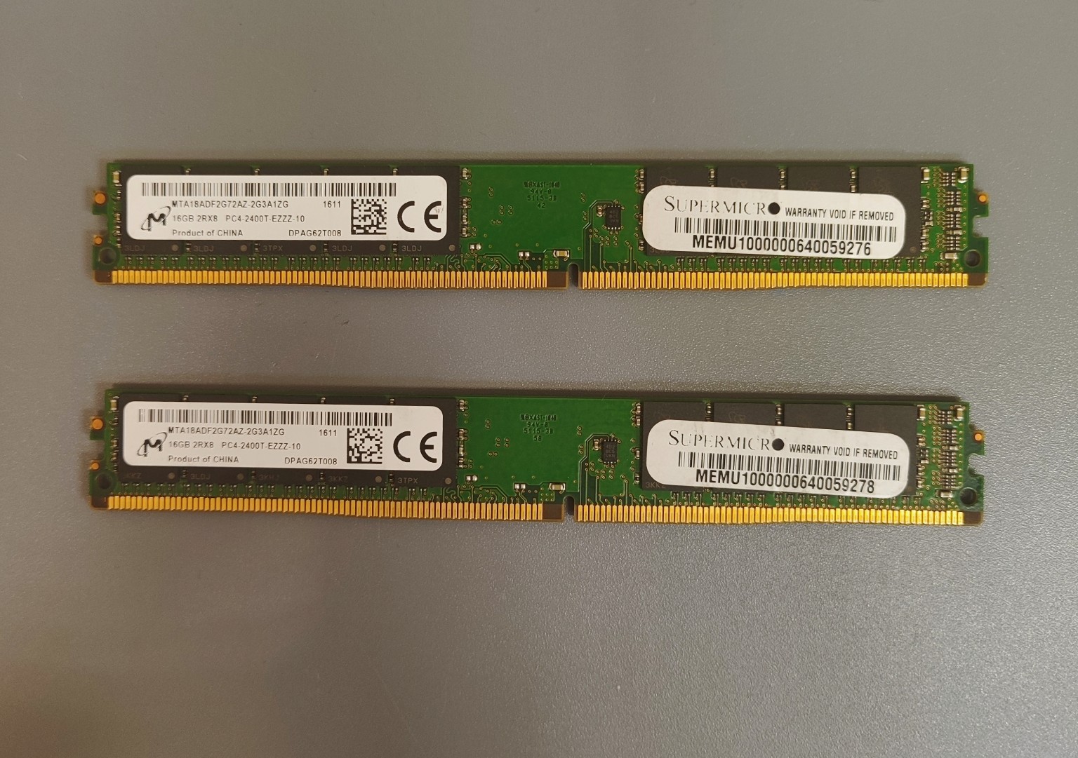 Комплект оперативной памяти Micron 32 ГБ (2×16 ГБ) DDR4 ECC UDIMM PC4-2400T